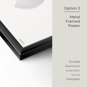 a close up of a metal framed poster