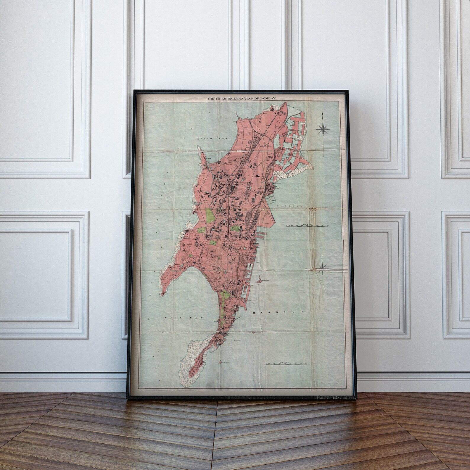 1895 Times of India Map of Bombay India Antique Map of - Etsy