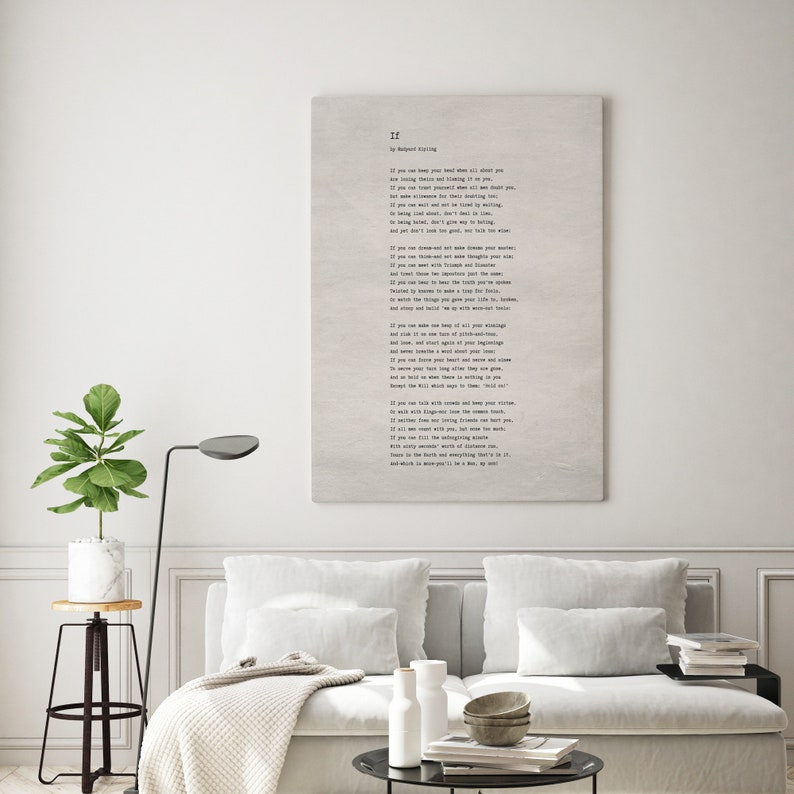 If by Rudyard Kipling Poem Print - Vintage Canvas Print, Poetry Print Gift, Literaty Poster, Poem Wall Art, Vintage Poem Print | VQ02 image 3
