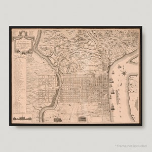 Plan Of Philadelphia, Antique Map of Philadelphia, Old Historical Map of Philadelphia, Philadelphia City Map | MP204