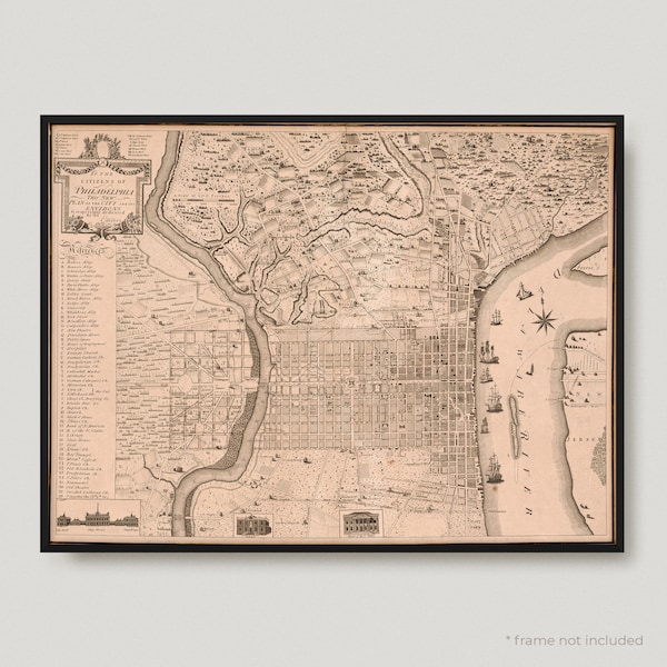 Plan Of Philadelphia, Antique Map of Philadelphia, Old Historical Map of Philadelphia, Philadelphia City Map | MP204