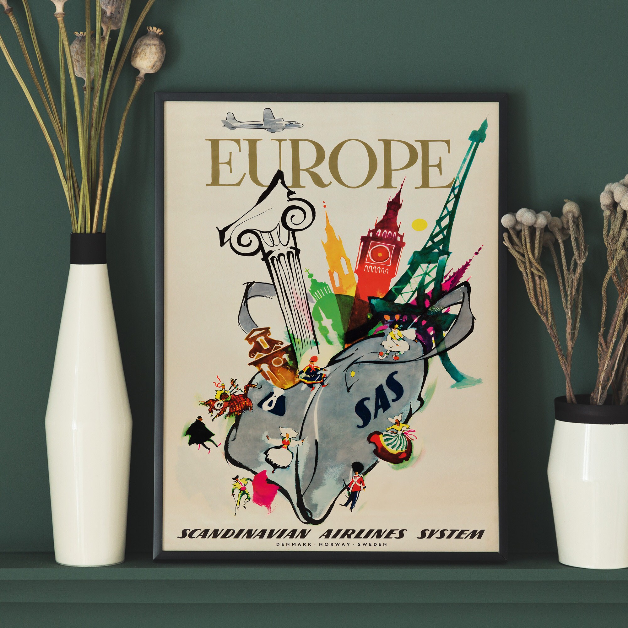 Europe Vintage Poster Europe Retro Print Vintage Etsy UK