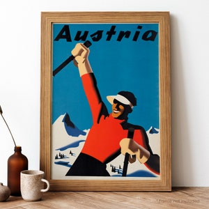 Austria Vintage Poster, Austria Retro Print, Vintage Austrian Travel Poster | TR141