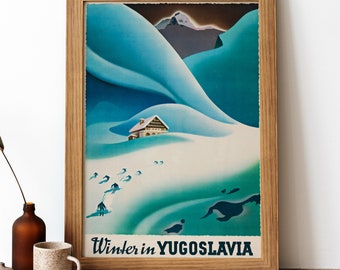Póster vintage de Yugoslavia, impresión retro de Yugoslavia, póster vintage de viaje yugoslavo / TR181