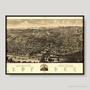 1879 Albany, New York, Antique Map of Albany, Old Historical Map of Albany, Albany City Map | MP237