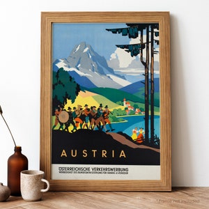 Austria Vintage Poster, Austria Retro Print, Vintage Austrian Travel Poster | TR144