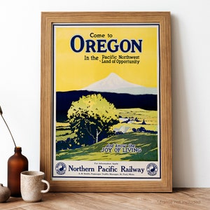 Oregon Vintage Poster, Oregon Retro Print, Vintage American Travel Poster | TR194