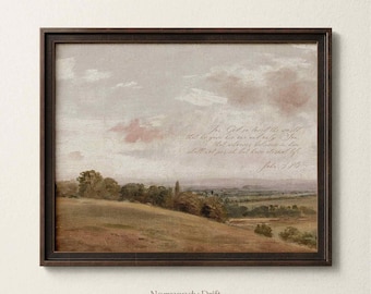 Christian Landscape Wall Art, John 3:16 Scripture Print, Peaceful Countryside Art