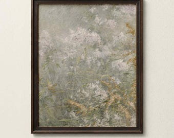 Soft Garden Floral Print, Impressionist Flower Garden Art, Sage Green Botanical Wall Art