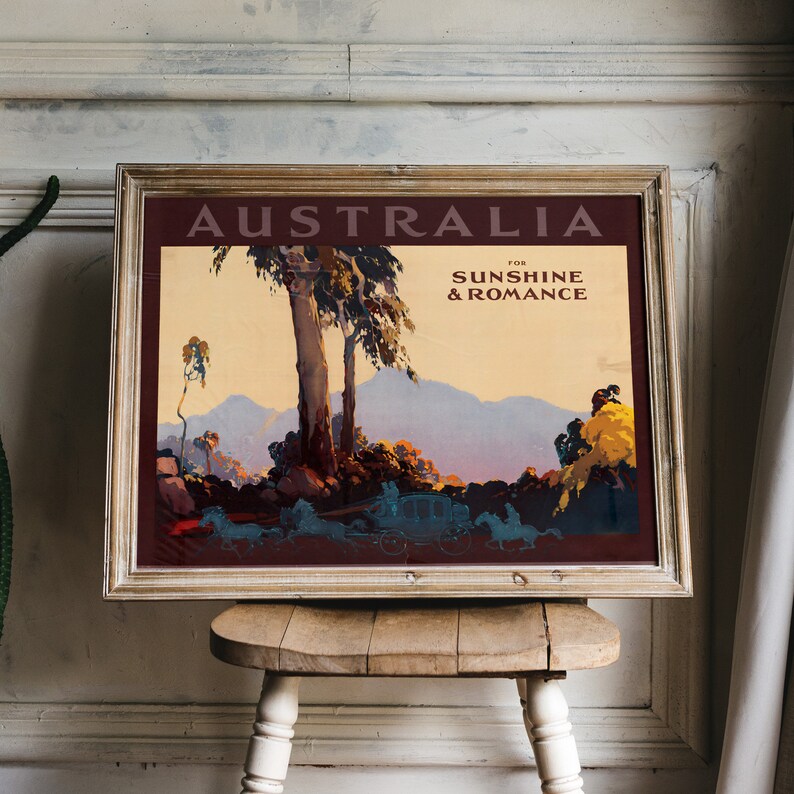 Australia Vintage Poster Australia Retro Print Vintage Etsy