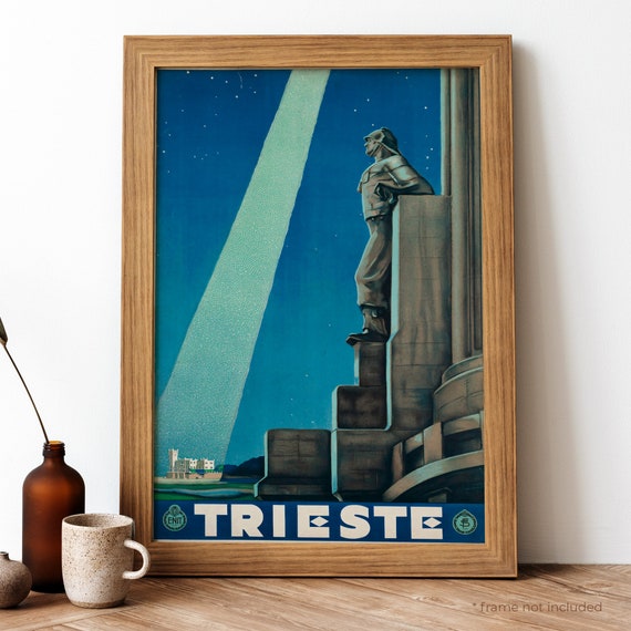 Poster vintage trieste, stampa retrò Trieste, poster di viaggio italiano  vintage / TR150 -  Italia