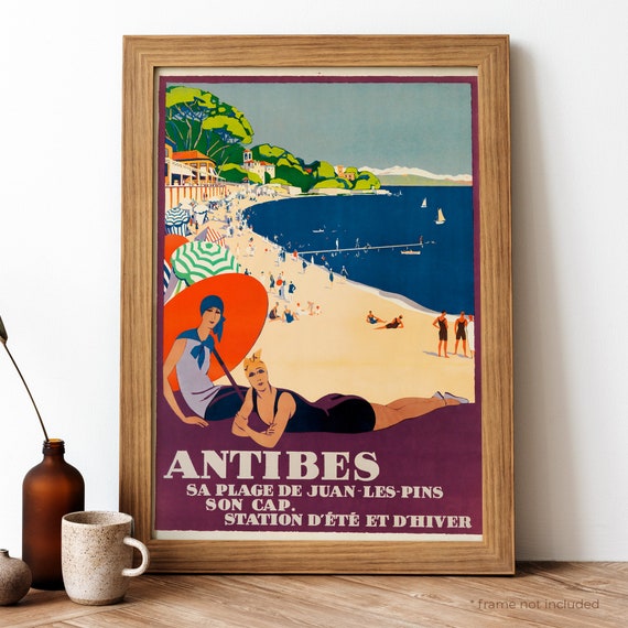 Antibes French Riviera Station France Vintage Travel Advertisement Poster Print 