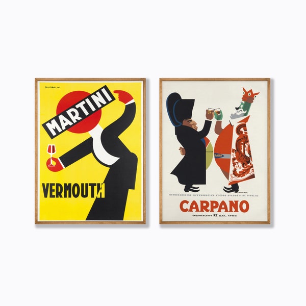 Set of 2 Vintage Alcohol Posters, Retro Liquor Ads, Beverage Antique Prints, Beer Liquor Wine Vintage Posters | SE04