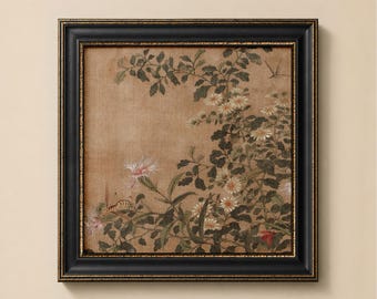 Vintage Botanical Print, Antique Floral Wall Art, Garden Flower Illustration