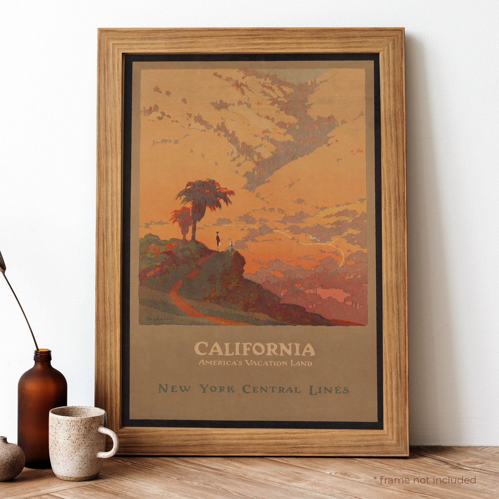 California Vintage Poster California Retro Print Vintage Etsy