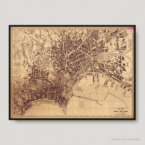 1940 Karte von Neapel, Antike Landkarte von Neapel, Alte Historische Karte von Neapel, Stadtplan Neapel | MP409