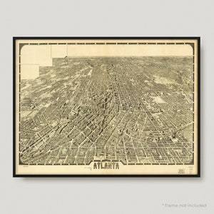 Atlanta Karte, Antike Karte von Atlanta, Alte Historische Karte von Atlanta, Atlanta Stadtplan | MP227
