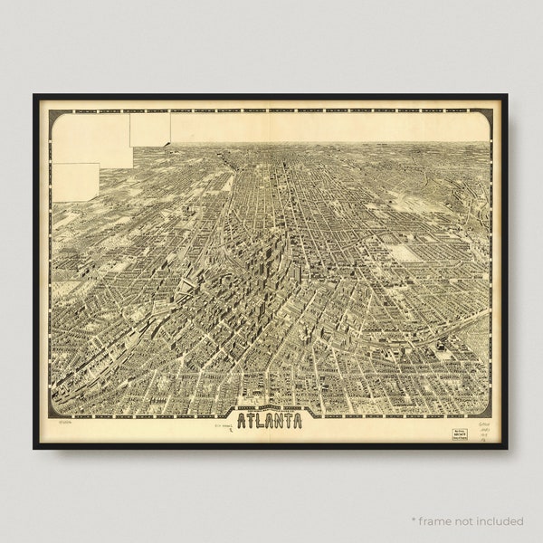 Atlanta Map, Antique Map of Atlanta, Old Historical Map of Atlanta, Atlanta City Map | MP227