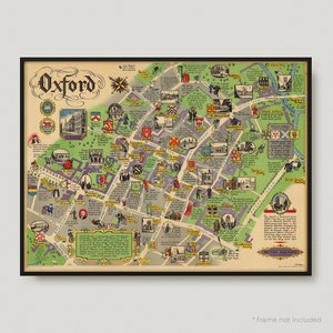 1949Oxford. British Eisenbahn, Antike Karte von Oxford, Alte Historische Karte von Oxford, Stadtplan Oxford | MP366