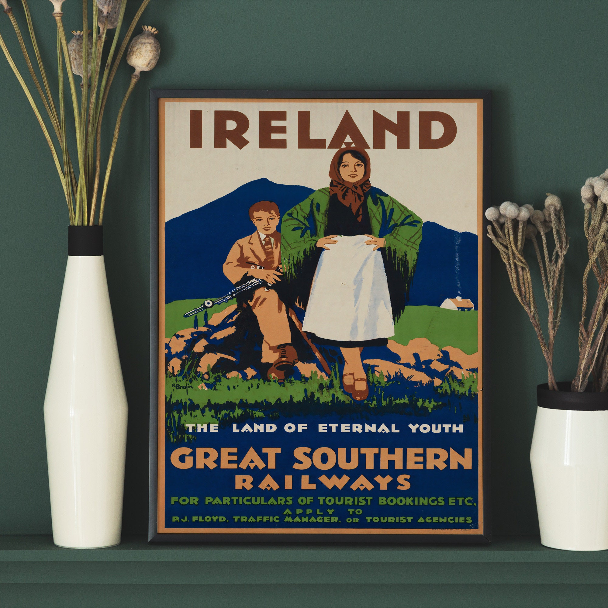 Irland Vintage Poster Irland Retro Druck Vintage Irisches Etsy