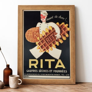 Rita Vintage Poster, French Food Retro Print, French Food Antique Print, Food & Drink Vintage Poster | FD189