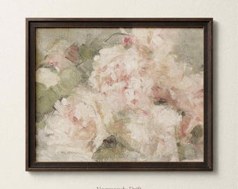 Soft Floral Wall Art, Blush Peony Print, Romantic Botanical Painting