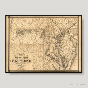 Karte des Bundesstaates Maryland, historische Karte von Maryland, antike Karte von Maryland, alte Karte von Maryland, Vintage Karte von Maryland | MP294