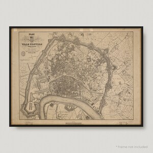 1886 Historische kaart van Antwerpen Scheepers, antieke kaart van Antwerpen, oude historische kaart van Antwerpen, stadskaart Antwerpen | MP385