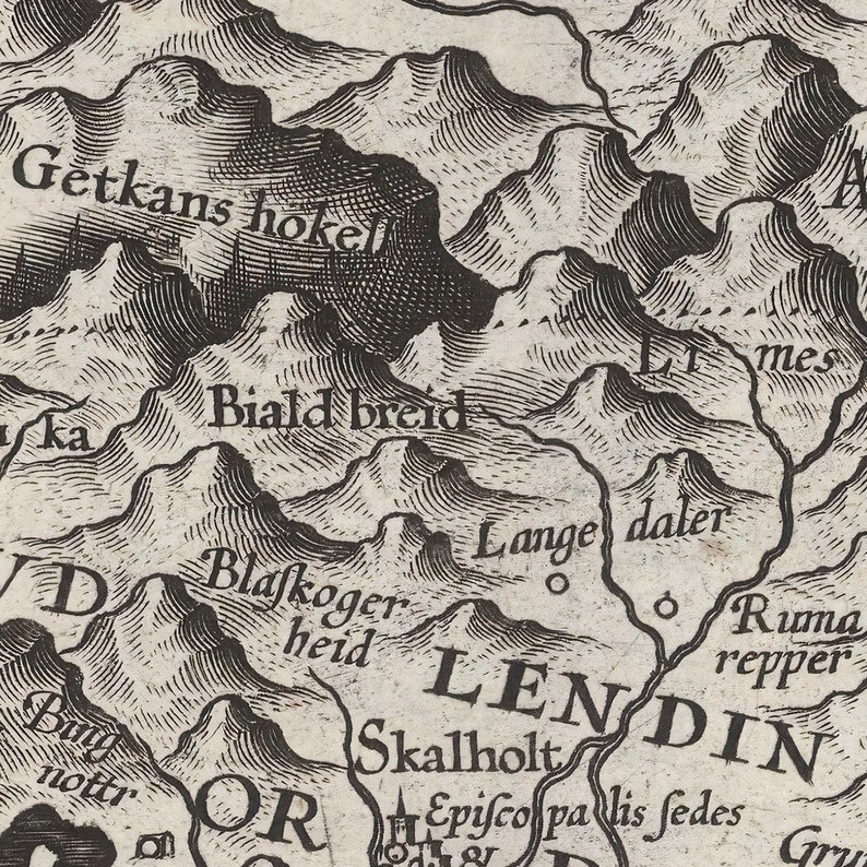 1607 Map of Iceland Antique Map of Iceland Old Map of Etsy