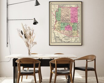MP269 Antique map of Arizona 1881 Arizona Territory Map Vintage Arizona Map Historical Map of Arizona Old Map of Arizona MP269 Antique map of Arizona 1881 Arizona Territory Map Vintage Arizona Map Historical Map of Arizona Old Map of Arizona