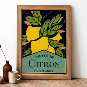 Sirop De Citron Poster Vintage, Stampa Retro di Bevande Francesi, Stampa Antica di Bevande Francesi, Poster Vintage di Cibo e Bevande / FD149