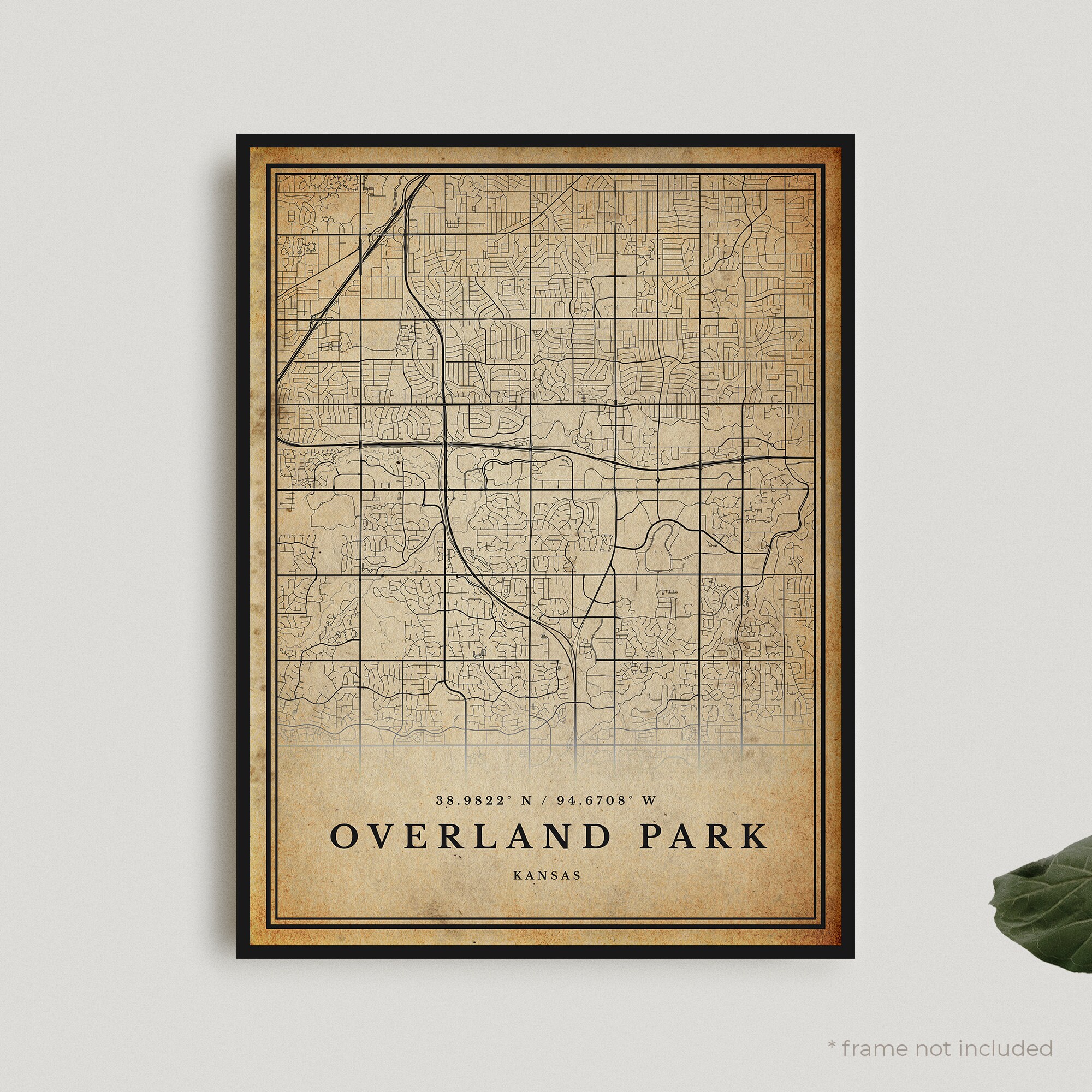Overland Park Vintage Map Print Overland Park Retro Map - Etsy