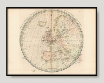 1979 A Political, Historical, Astronomical And Commercial, Chart Of Europe, Antique map of Europe, Old Map, Vintage Europe Map | MP78