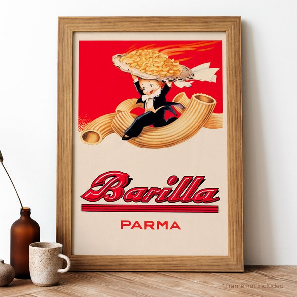 Barilla Bologna Vintage Poster, Italienisches Essen Retro Print, Italienisches Essen Antik Druck, Food & Drink Vintage Poster | FD115