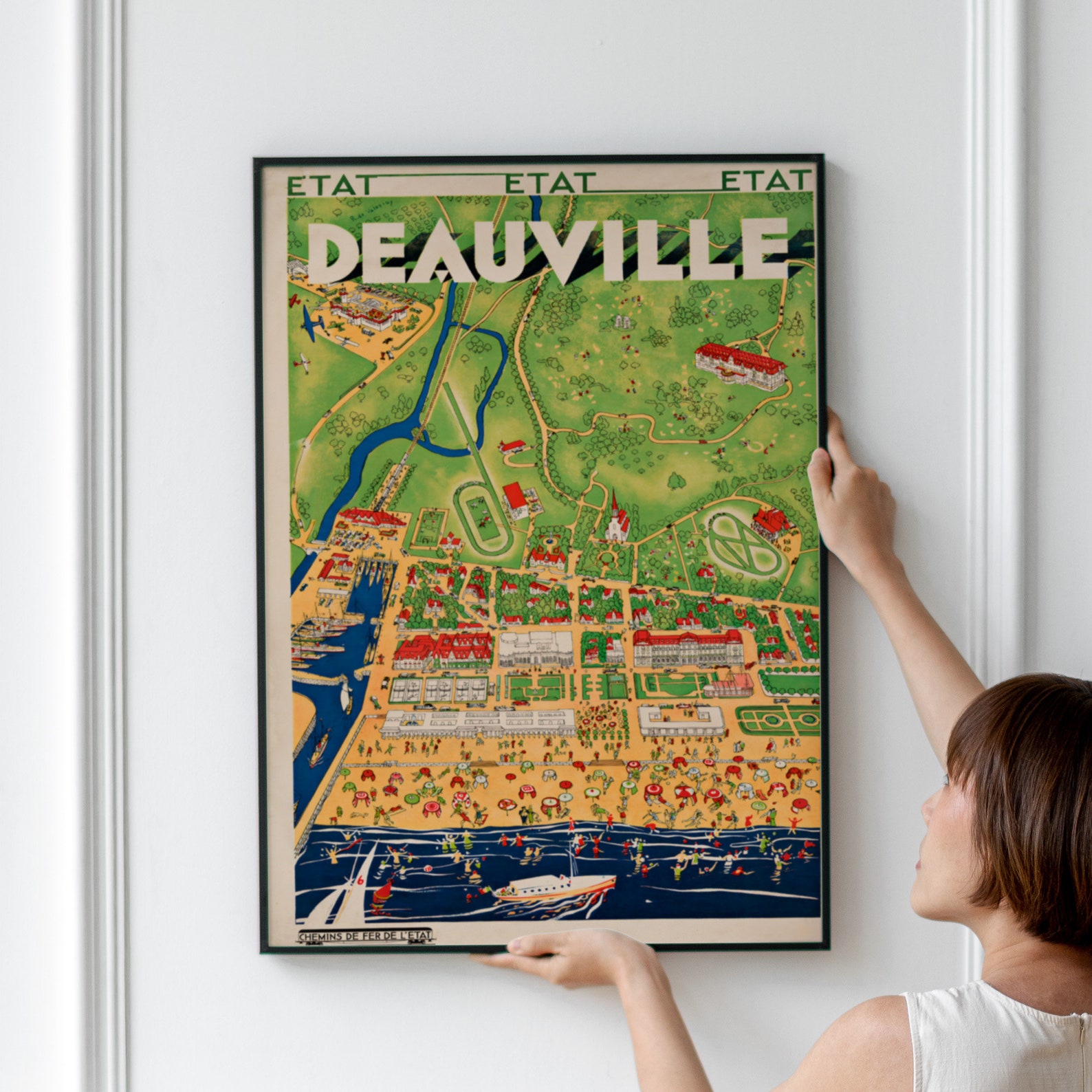 Poster Reproduction Vintage Fête Des Fleurs Deauville 1895 - Format 45x60cm - Neuf - Déco Murale