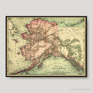 1895 Alaska Karte, Historische Karte von Alaska, Antike Karte von Alaska, Alte Karte von Alaska, Vintage Karte von Alaska | MP268