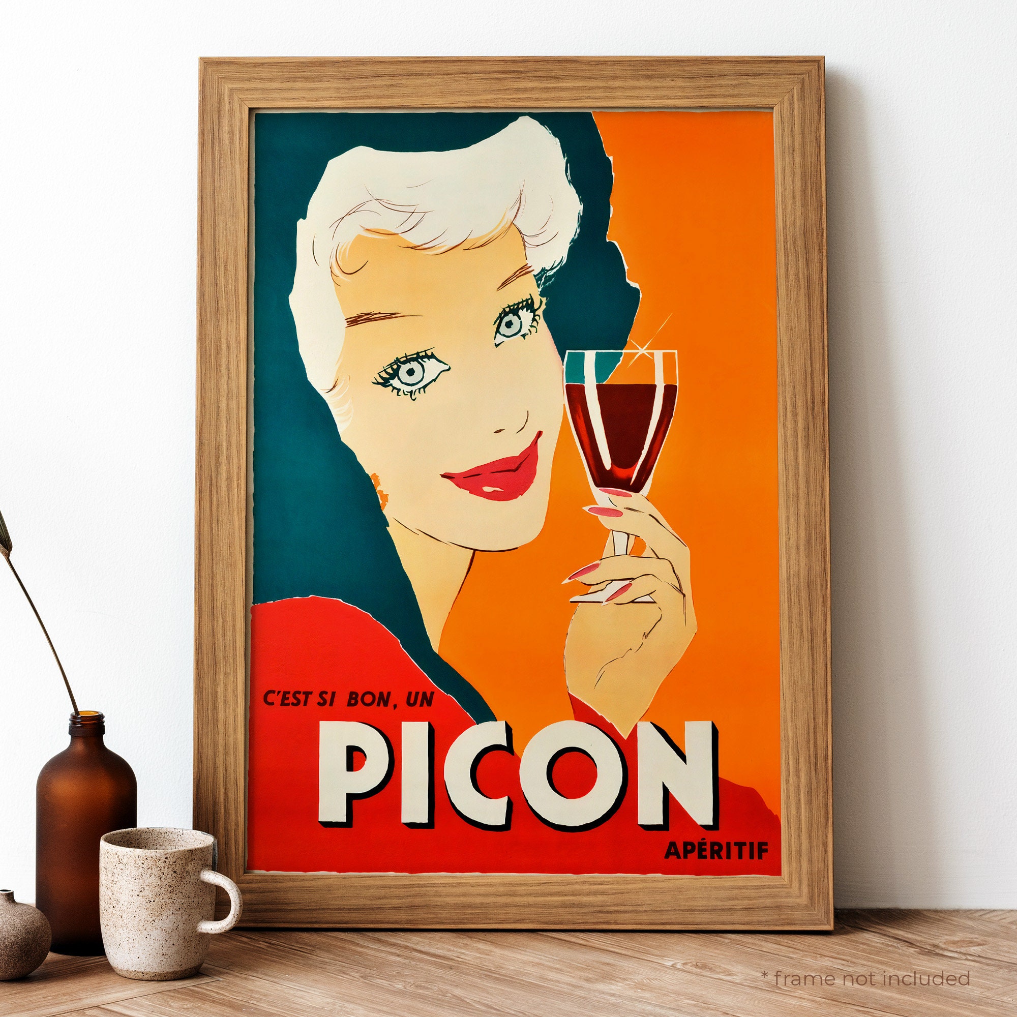 Art Deco French Colour Poster Amer Picon Aperitif 1930s Vintage Wine Bar 