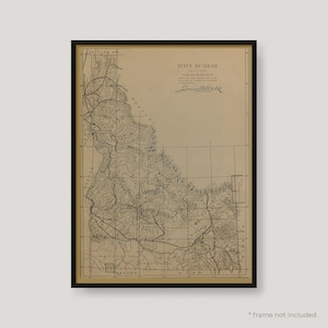 1893 Idaho, Gem Der Berge, Historische Karte von Idaho, Antike Karte von Idaho, Alte Karte von Idaho, Vintage Idaho Karte | MP283