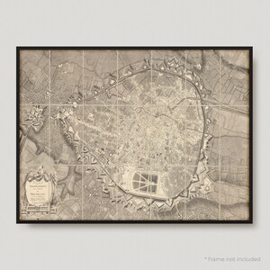 1777 Plan Topographique De La Ville De Bruxelles Et De Ses Environs, mappa antica di Bruxelles, vecchia mappa storica, mappa della città di Bruxelles / MP370