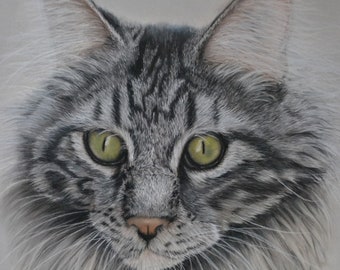 Personalized portrait of your animal with dry pastels, gifts, animal lovers, loss of their animal