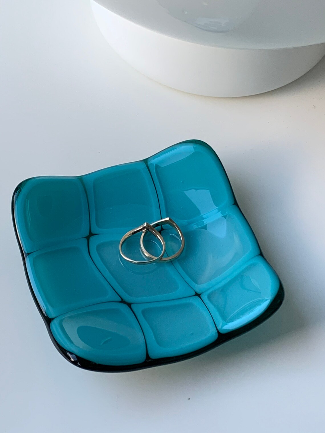 Retro Fused Glass Dish Trinket Dish Jewellery Dish Soap Etsy