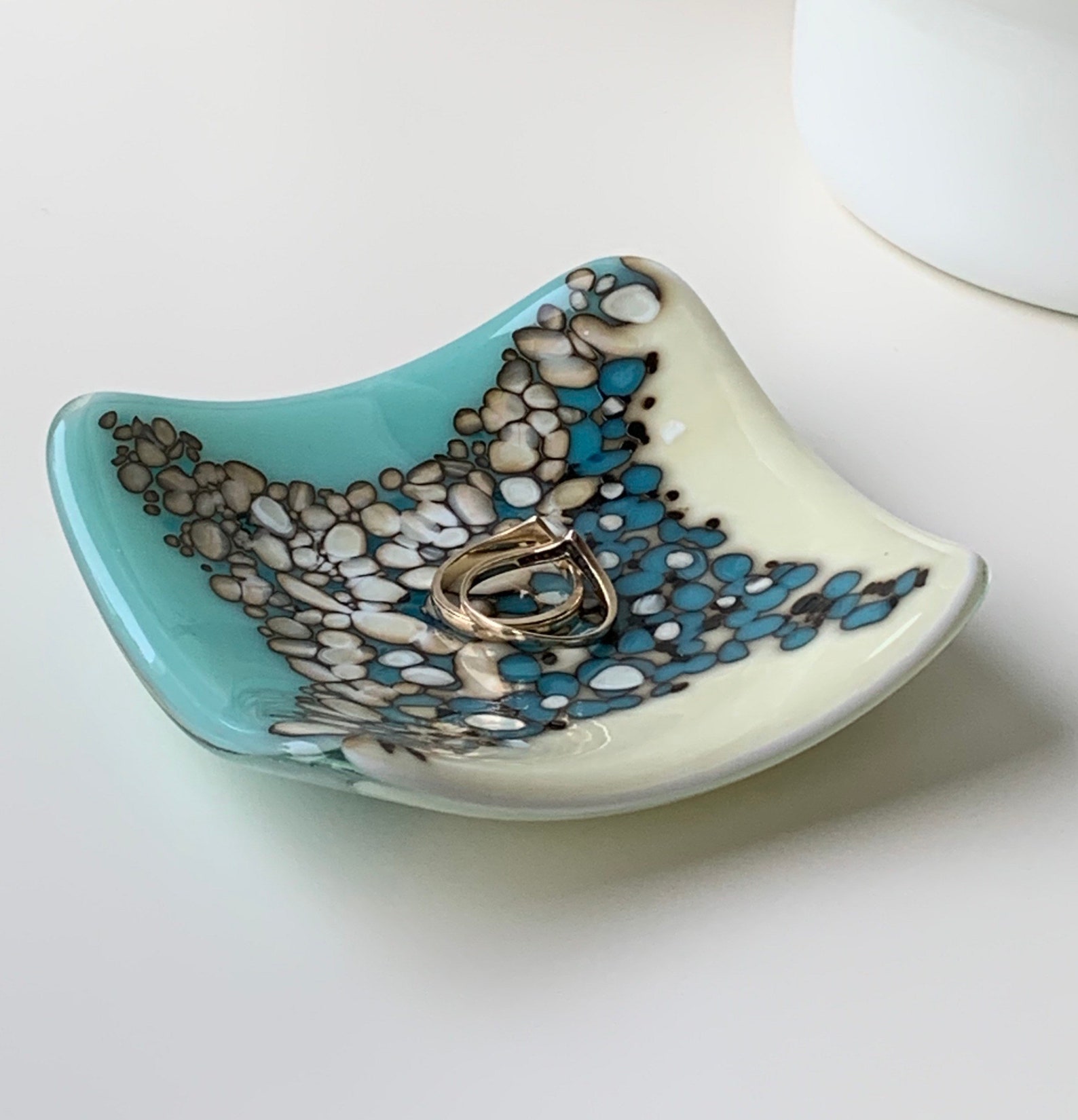 Reactive Fused Glass Dish Trinket Dish Jewellery Dish Soap Etsy