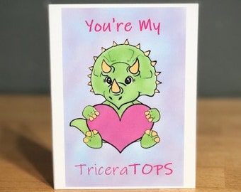 Triceratops Valentine's Day Card