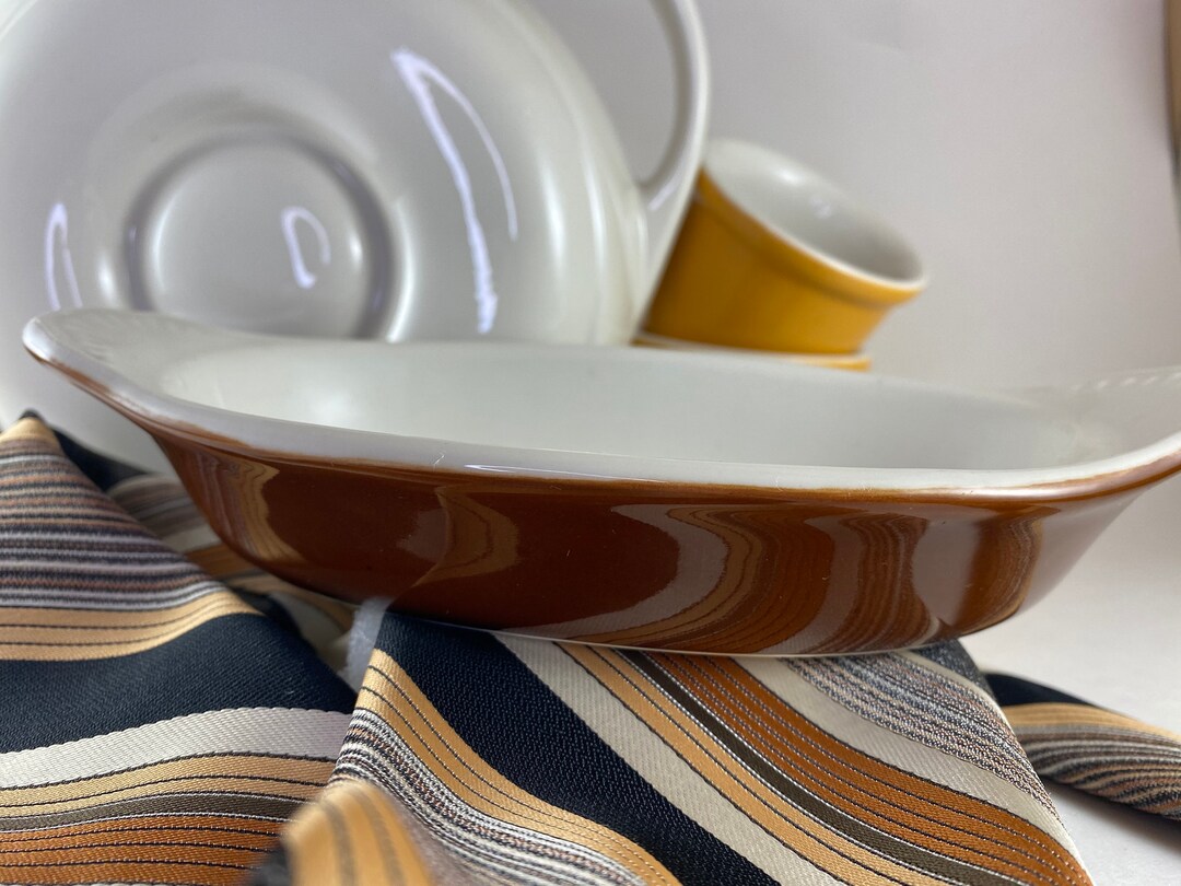 Hall Au Gratin Dish 527 in Brown and Ivory Etsy