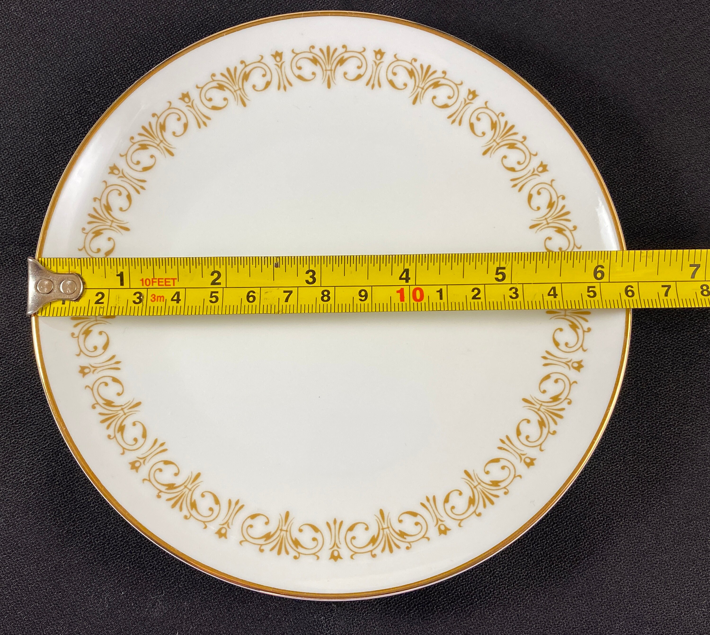 Pairs of Sheffield Fine China imperial Gold Teacups, Saucers, and Bread