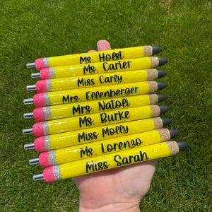 Teacher Pencil Glitter Pen