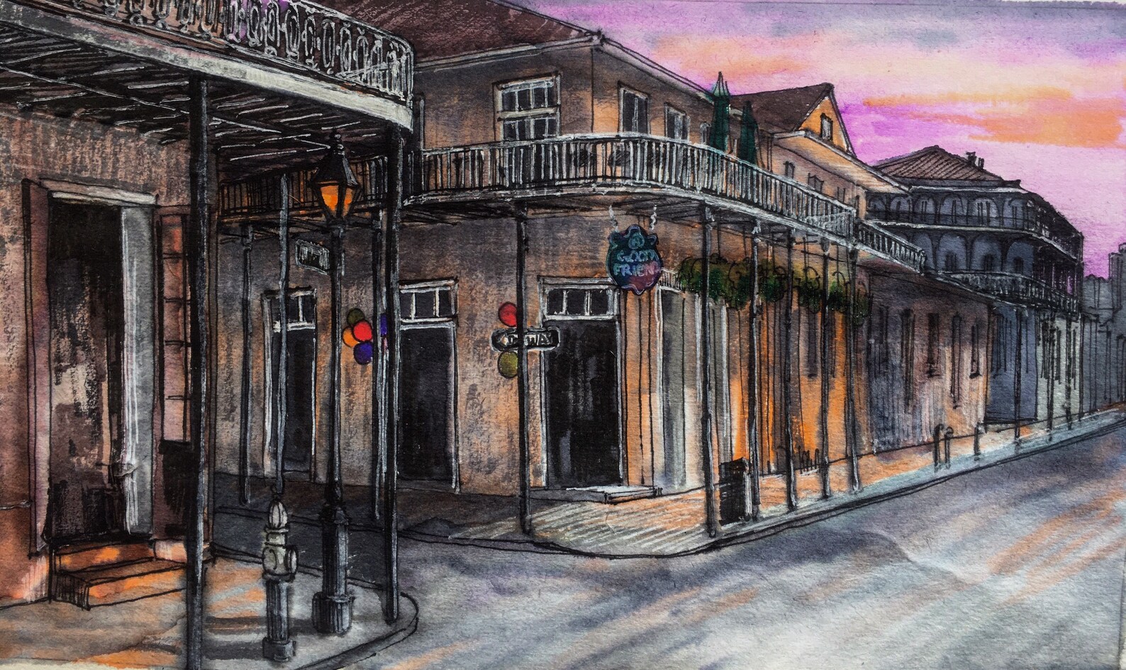 New Orleans French Quarter framed original artwork wall art Etsy