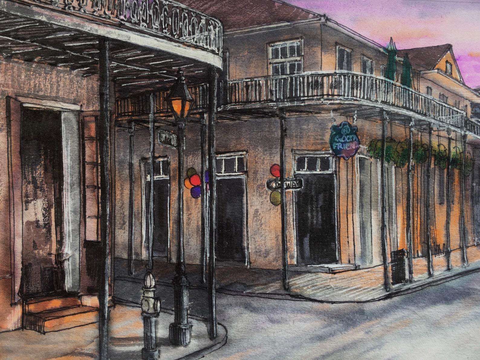 New Orleans French Quarter framed original artwork wall art Etsy