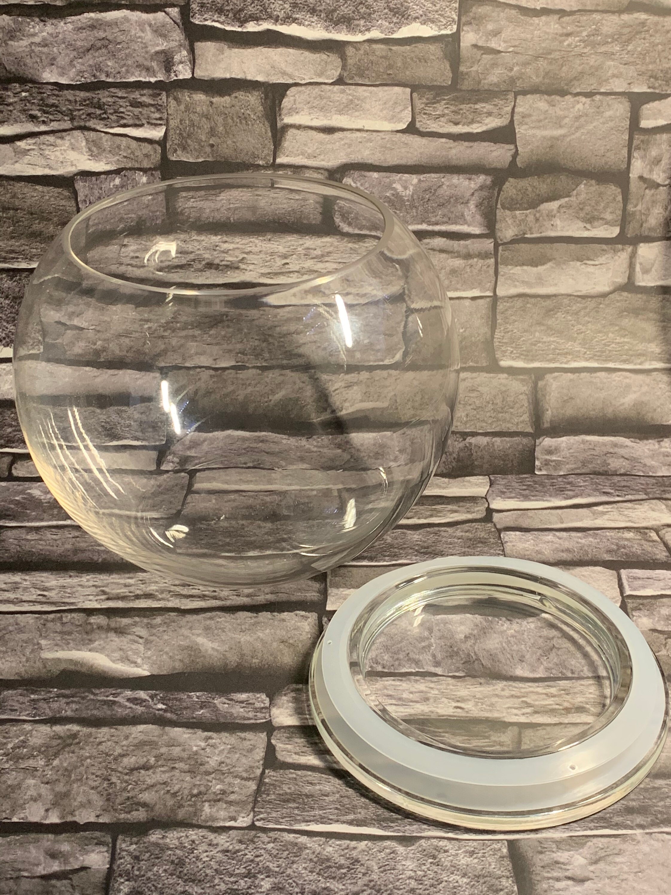 Large glass terrarium bowl with lid for closed terrarium Etsy