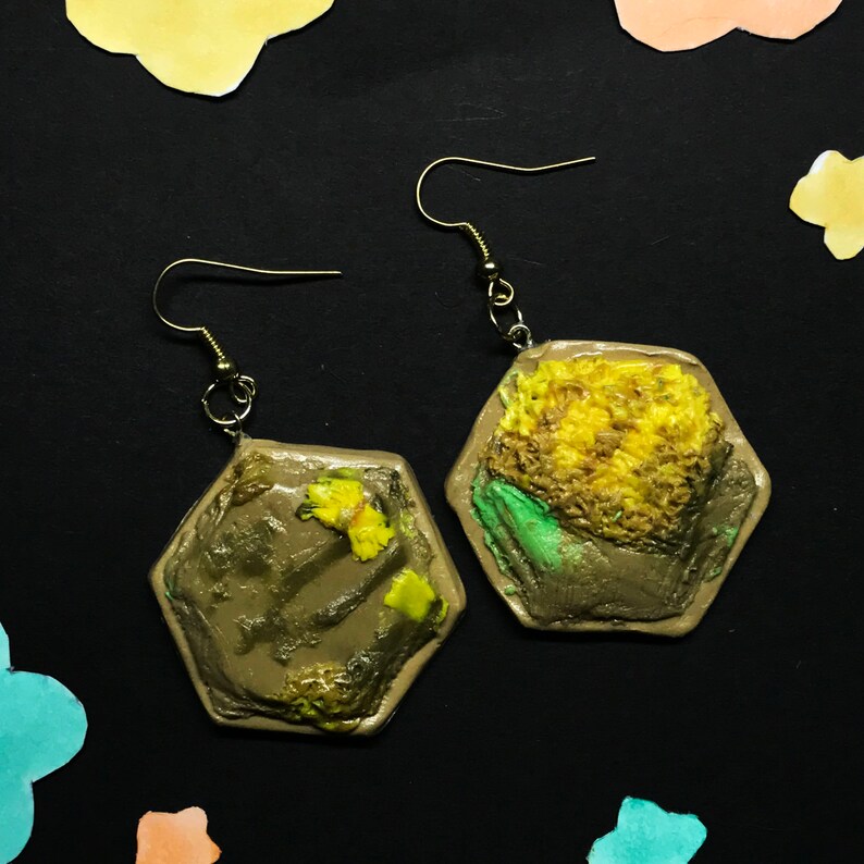 Wheat Tile Earrings